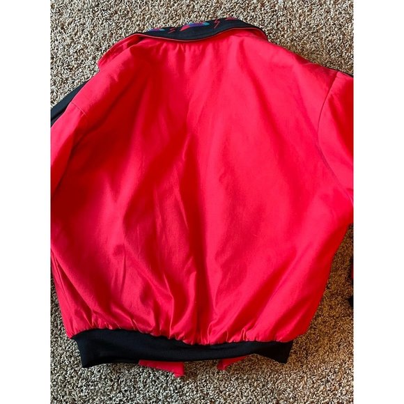 Vintage Saddlebrook Wool Blanket Lined Western Aztec Coat Red XL - Picture 3 of 7